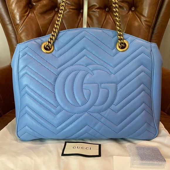 Gucci GG Marmont Chain Tote Matelasse Leather - Picture 4 of 15